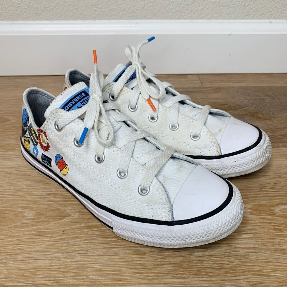 Converse Chuck Taylor Kids Size 3 All Star Logo White Canvas Low Top Sneakers